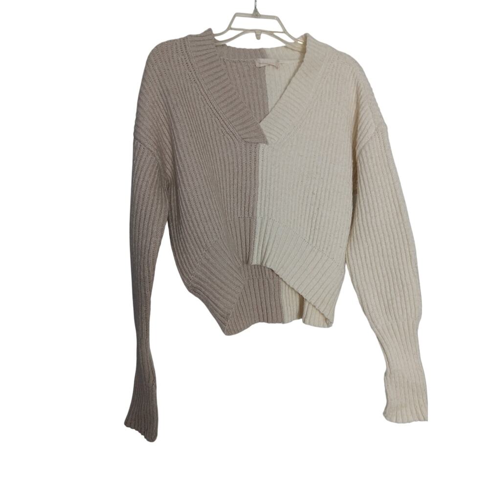 Altar'd State Celeste Color block Sweater Beige Cream size M